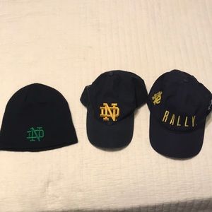 Three Notre Dame Hats